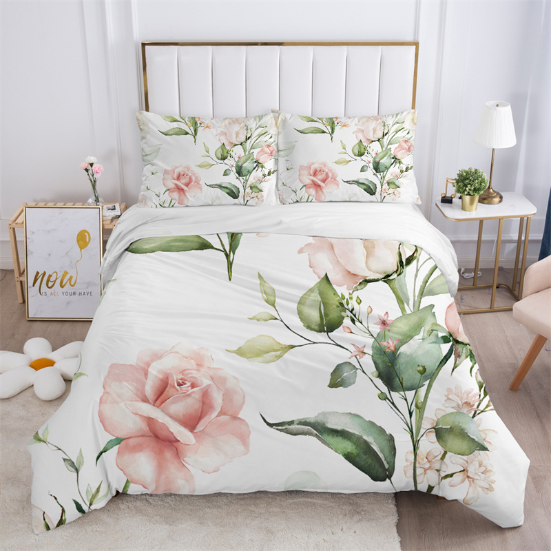 Aesthetic Floral Duvet Cover - ريفي زهرة بيضاء طقم سرير ستوكات