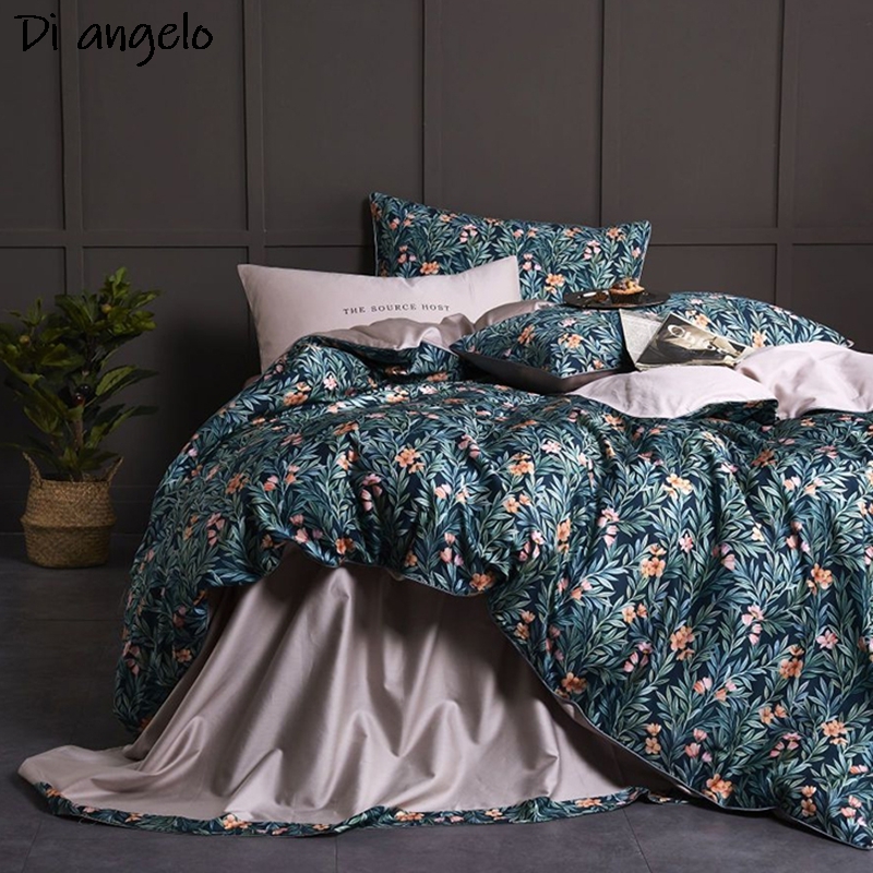 Aesthetic Floral Duvet Cover - 600TC القطن المصري RU أوروبا RU