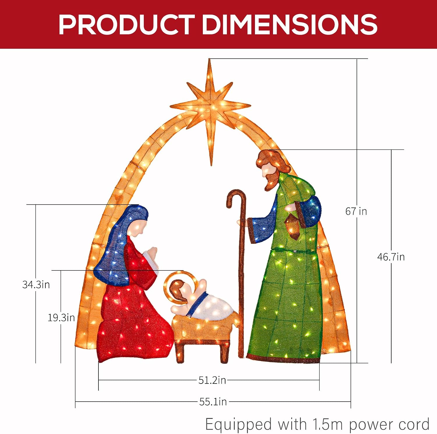 مشهد الميلاد المضيء لعيد الميل - مراجعة Lighting وسعره