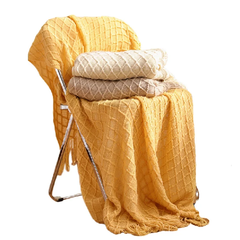 بطانية منسوجة بنقشة الماس من ت - مراجعة Boho Throw Blanket Fringe وسعره