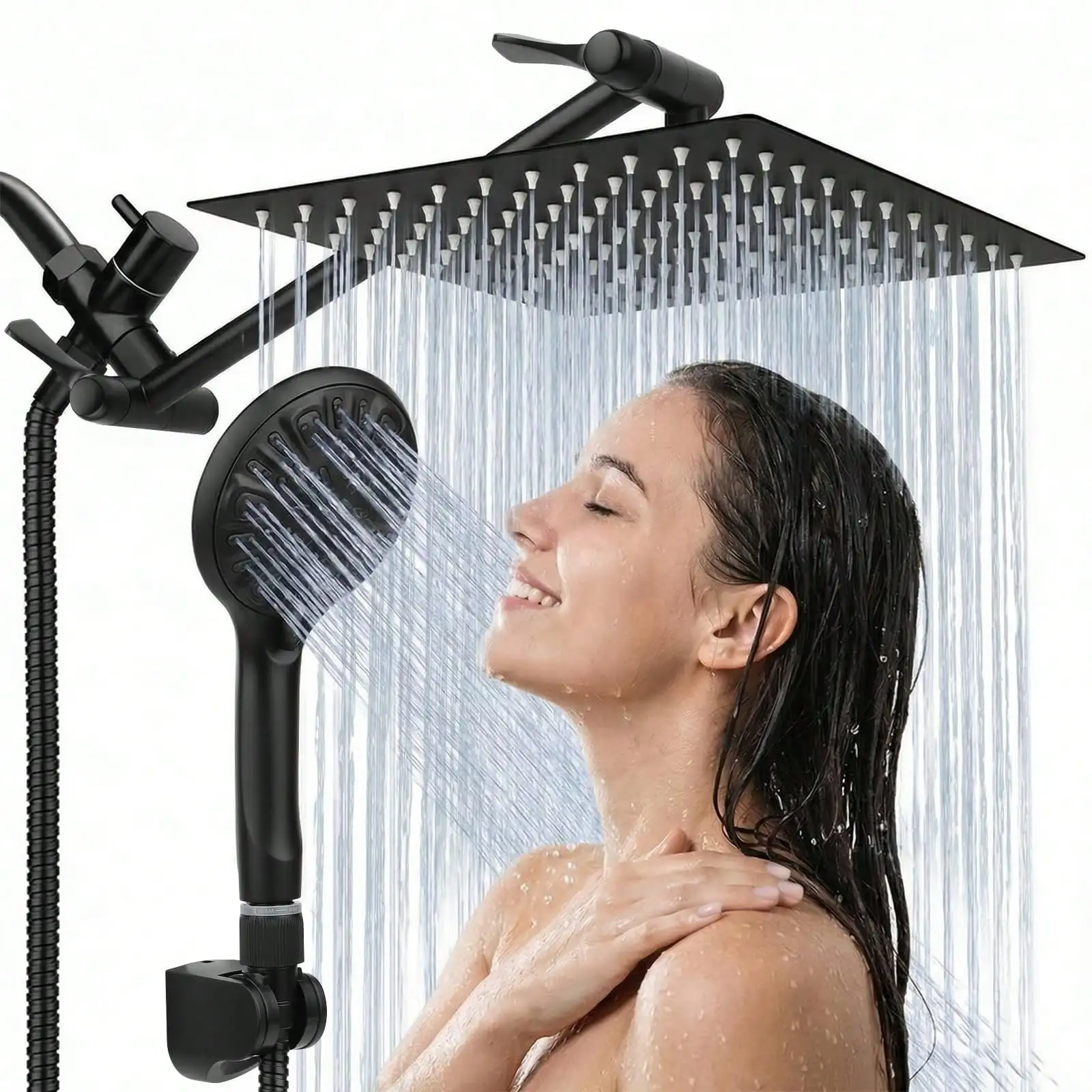 رأس دش مزدوج مع رأس دش يدوي، ن - مراجعة High Pressure Shower Head Handheld وسعره