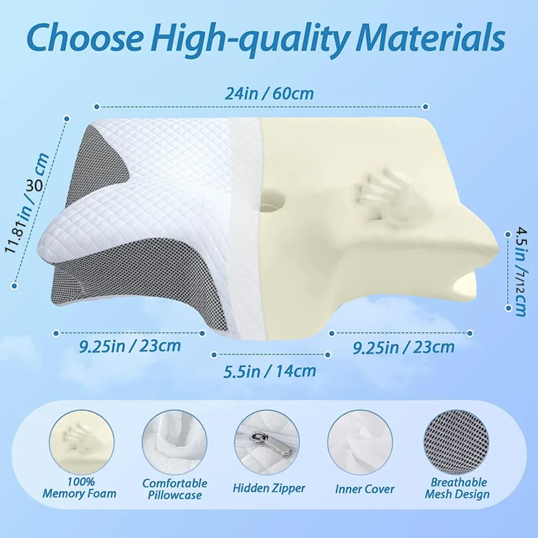 وسادة عنق من الإسفنج الميموري  - مراجعة Memory Foam Orthopedic Pillow Neck Pain وسعره