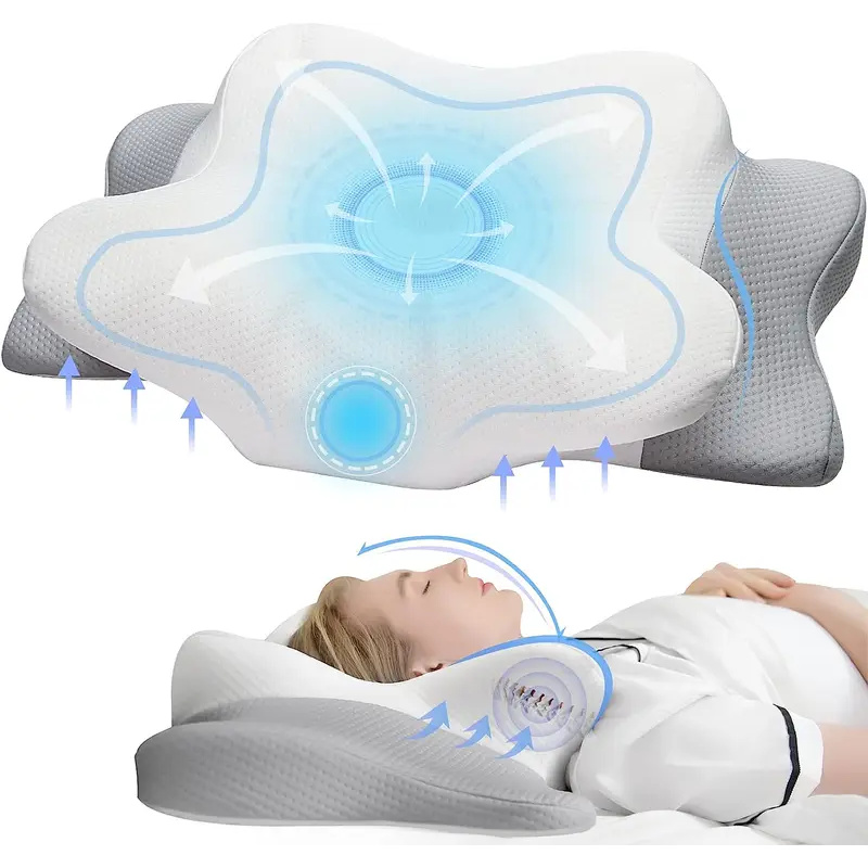 وسادة رقبة من الإسفنج الذكي ال - مراجعة Memory Foam Orthopedic Pillow Neck Pain وسعره