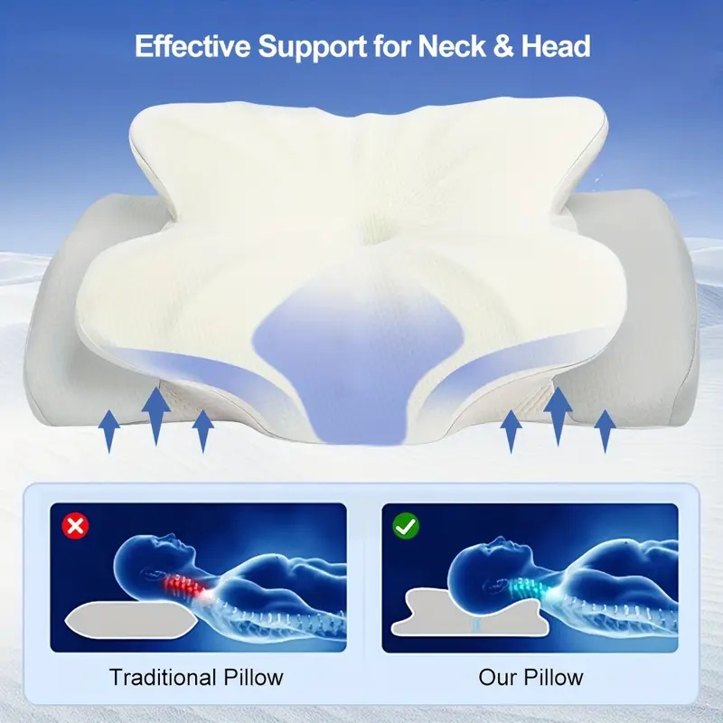 وسادة رقبة من الإسفنج الذكي ال - مراجعة Memory Foam Orthopedic Pillow Neck Pain وسعره
