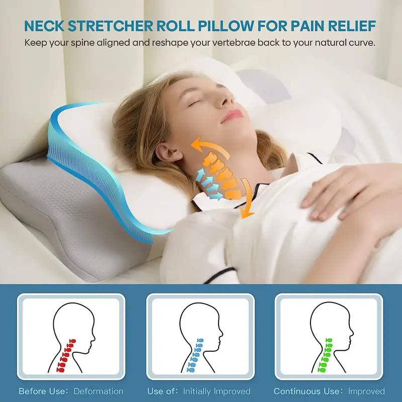 وسادة رقبة من الإسفنج الذكي ال - مراجعة Memory Foam Orthopedic Pillow Neck Pain وسعره