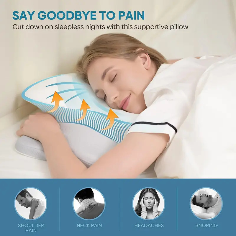 وسادة رقبة من الإسفنج الذكي ال - مراجعة Memory Foam Orthopedic Pillow Neck Pain وسعره