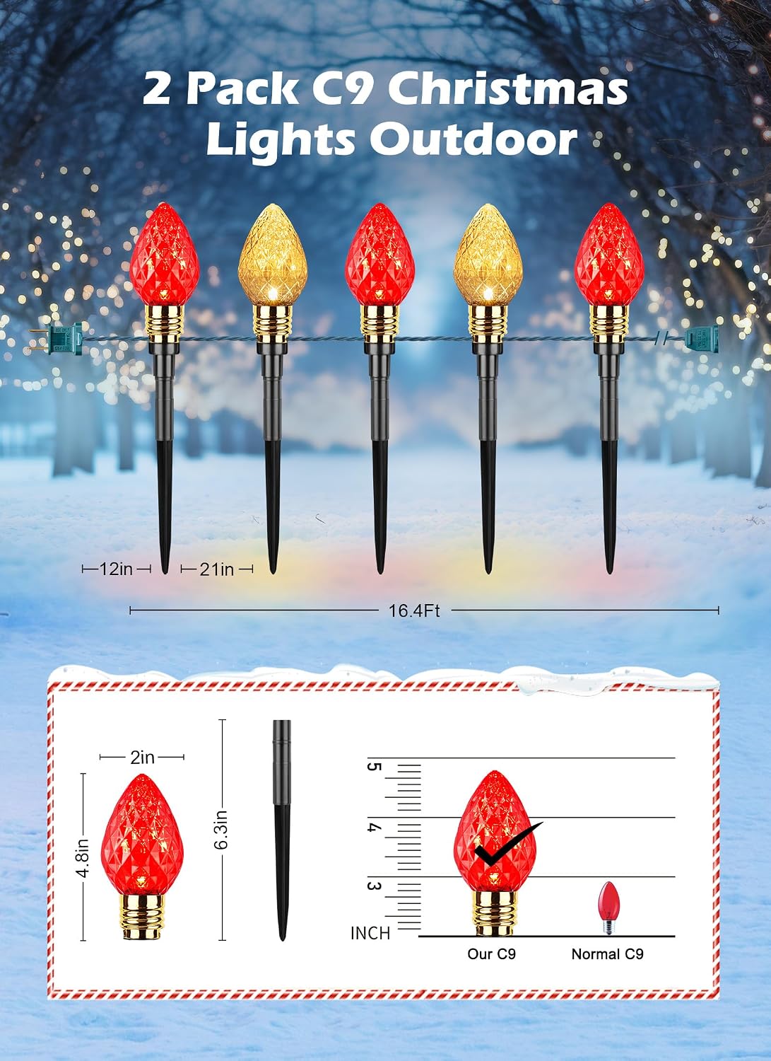 أضواء مسار عيد الميلاد الخارجي - مراجعة Lighting وسعره