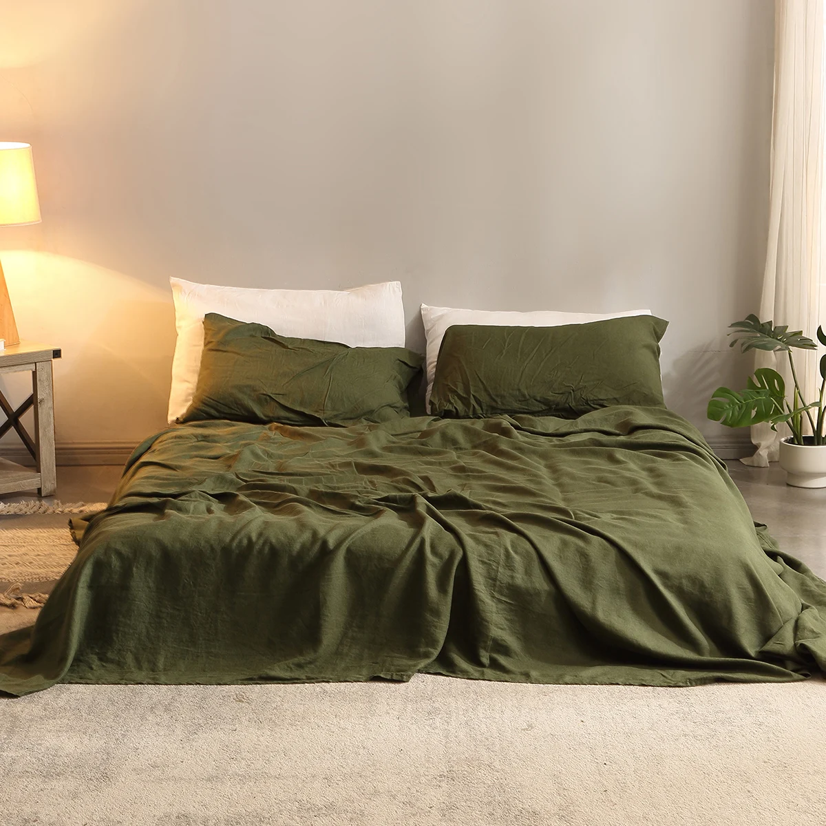 طقم مفارش أسِرة من الكتان الخا - مراجعة Fitted Bed Sheets Deep Pocket وسعره
