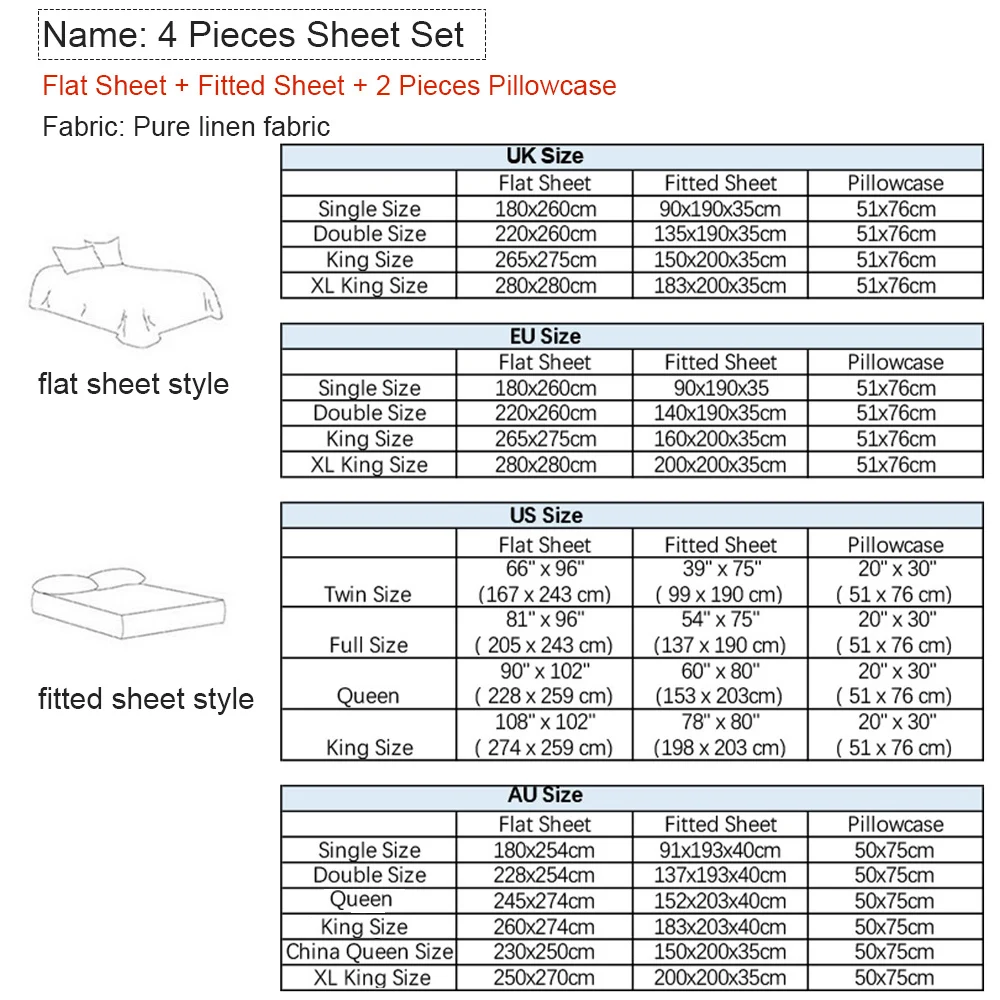 طقم مفارش أسِرة من الكتان الخا - مراجعة Fitted Bed Sheets Deep Pocket وسعره