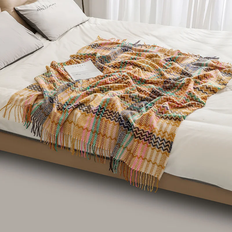 بطانية بوهو مموجة مع شراشيب، غ - مراجعة Boho Throw Blanket Fringe وسعره